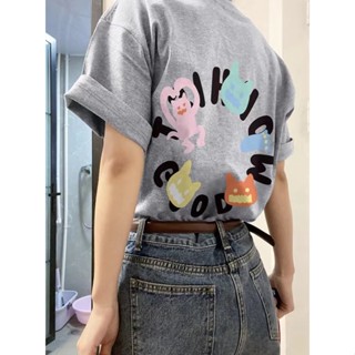เสื้อยืดแขนสั้นลําลอง ผ้าฝ้ายแท้ ขนาดใหญ่ เข้ากับทุกการแต่งกาย สไตล์ฮ่องกง สําหรับคู่รัก 2023
