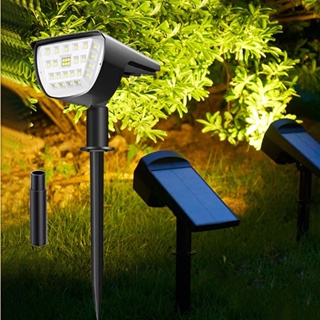 โคมไฟปักดินโซล่าเซลล์ โคมไฟสนาม แสงขาว/เหลือง 108/92LED Solar light garden ไฟปักสนาม โคมไฟสนามหญ้า