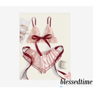 Blessedtime- ชุดชั้นในซีทรู ซีทรู และกางเกงชั้นใน เซ็กซี่ สําหรับผู้หญิง สองชิ้น