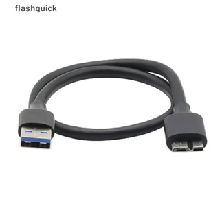 Flashquick สายเคเบิลอะแดปเตอร์ USB 3.0 Type A เป็น USB3.0 Micro B ตัวผู้ สําหรับฮาร์ดไดรฟ์ภายนอก HDD