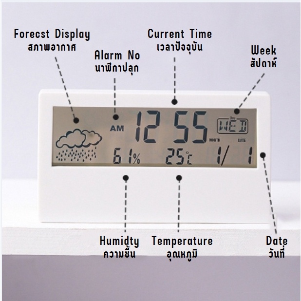 anastasia-นาฬิกาดิจิตอลตั้งโต๊ะ-นาฬิกาดิจิตอล-แสดงอุณหภูมิ