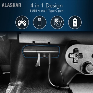  ALASKAR ฮับ ​​USB ในรถยนต์การถ่ายโอนข้อมูลการชาร์จอย่างรวดเร็ว 4 ใน 1 USB กล่องถุงมือแท่นวางแทนสถานีสำหรับเทสลารุ่น