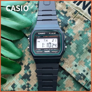 ของแท้ 100% คาสิโอ นาฬิกาข้อมือดิจิทัล สไตล์วินเทจ F-91W A159W A158W