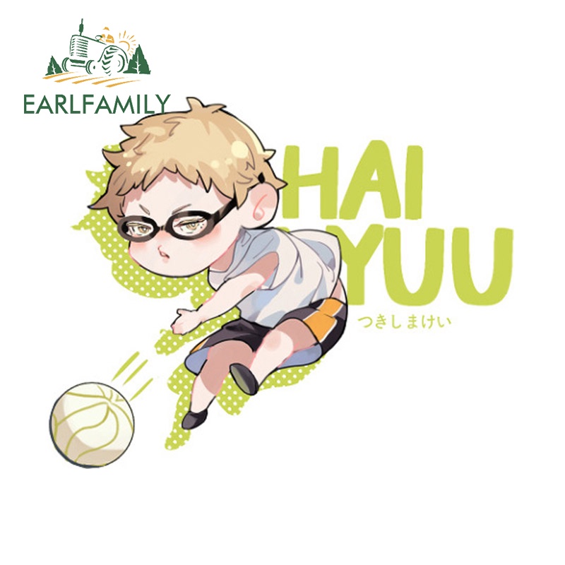 earlfamily-สติกเกอร์กันน้ํา-กันแดด-ลายการ์ตูน-haikyu-13-ซม-สําหรับตกแต่งกระจกรถยนต์-รถจักรยานยนต์