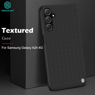 Nillkin เคสโทรศัพท์มือถือ TPU PC ไนล่อนไฟเบอร์ แบบบาง กันกระแทก หรูหรา สีดํา สําหรับ Samsung Galaxy A24 4G