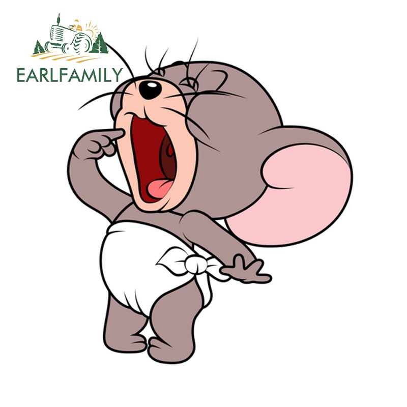 earlfamily-สติกเกอร์ไวนิล-ลายการ์ตูน-tom-and-jerry-กันน้ํา-กันรอยขีดข่วน-สําหรับติดตกแต่งรถยนต์-แล็ปท็อป-13-ซม