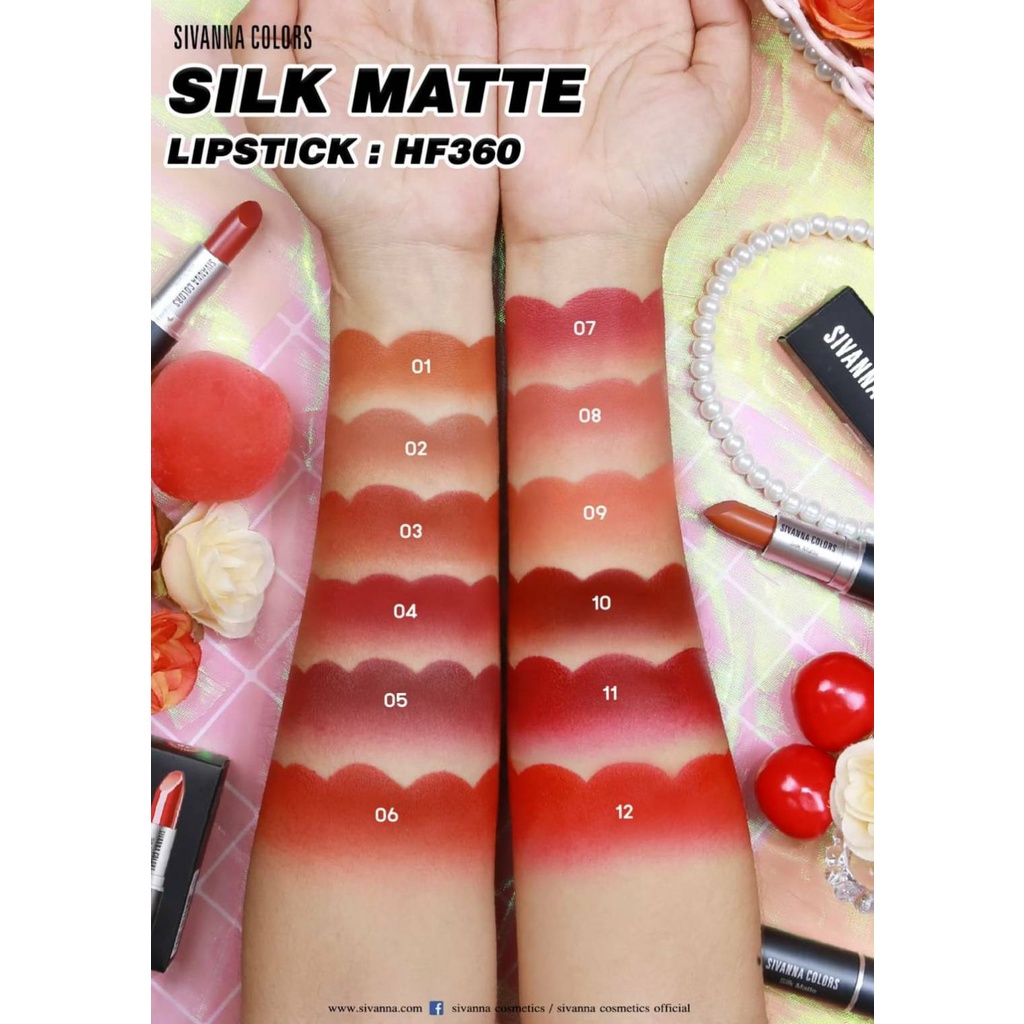 ซีเวียน่า-ลิปแมท-ลิปสติกเนื้อแมท-ลิปสติก-เนื้อแมท-ลิปเนื้อแมท-sivanna-colors-silk-matte