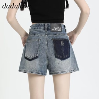 DaDulove💕 New Korean Version of Ins Retro Denim Shorts Womens Niche High Waist Wide Leg Pants Large Size Hot Pants