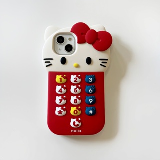 SANRIO เคสโทรศัพท์มือถือ ซิลิโคนนิ่ม กันกระแทก ลาย Hello Kitty สําหรับ iPhone 14 13 12 11 Pro Max