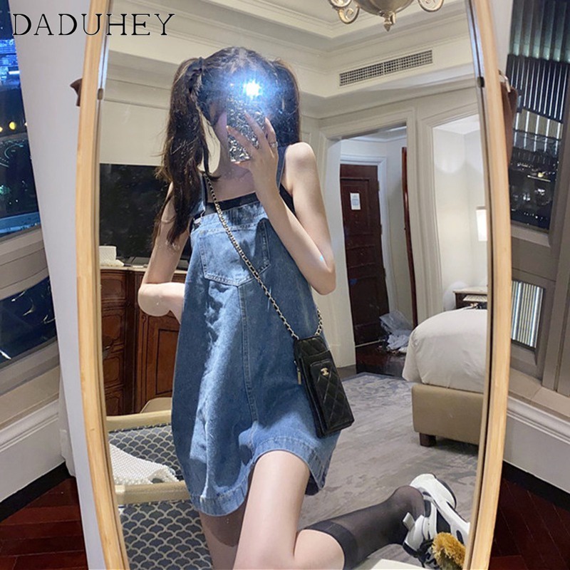 daduhey-korean-style-ins-2023-new-denim-suspender-skirt-women-summer-plus-size-dress-fashion-casual-slip-dress