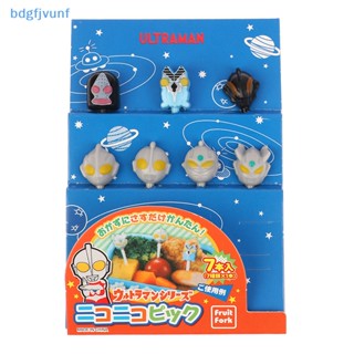 Bdgf ส้อมจิ้มฟันพลาสติก ลายการ์ตูนอุลตร้าแมน สําหรับตกแต่งผลไม้ ขนมหวาน 7 ชิ้น ต่อชุด