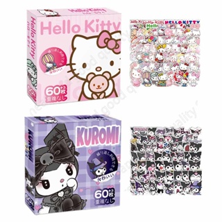 SANRIO สติกเกอร์ ลายการ์ตูนอนิเมะ Hello Kitty My Melody Kuromi Cinnamoroll สําหรับตกแต่งกีตาร์ แล็ปท็อป DIY 60 ชิ้น