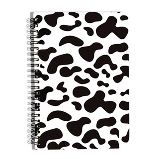 Cute Waterproof For Office School With Premium Paper Strong Twin-Wire Binding Black White Cow Spiral Writing Notebook