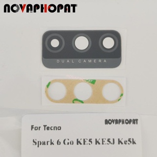 Novaphopat เลนส์กระจกด้านหลัง พร้อมกาว สําหรับ Tecno Spark 6 Go KE5 KE5j KE5k