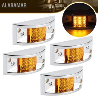 ALABAMAR ไฟเลี้ยวด้านข้าง 4 ชิ้น 12 LED สีเหลืองอำพันตัวบ่งชี้การกวาดล้างไฟสัญญาณเปลี่ยนรถ