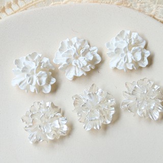 กิ๊บติดผมเรซิ่น ลายดอกไม้ 3D สีขาว สําหรับเคสโทรศัพท์ DIY 10 ชิ้น