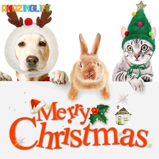 ผ้ากันเปื้อนน้ําลาย ลายคริสต์มาส กวาง ซานตาคลอส น่ารัก สําหรับสัตว์เลี้ยง สุนัข