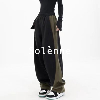 Solenne กางเกงขายาว กางเกงยีสน์ผู้หญิง ทรงหลวม ๆ ตรง Retro Hip Hop Pants 2023 NEW Style 071730