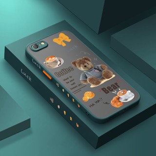 สําหรับ OPPO A71 A71K เคสการ์ตูน ตุ๊กตาหมีน่ารัก ดีไซน์ใหม่ กันกระแทก ฝ้า เคสโทรศัพท์แข็ง ขอบซิลิโคนนิ่ม เคสลาย