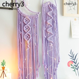 CHERRY3 เครื่องรางดักฝัน ผ้าฝ้าย ลายดวงจันทร์ ดาว สีม่วง สําหรับตกแต่งบ้าน ห้องนอน ของขวัญ 2 ชิ้น