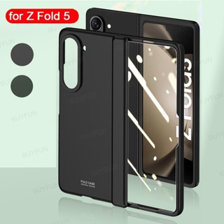 Hinge Case For Samsung Galaxy Z Fold 5 Fold5 Hard Shockproof Cover with Glass Film