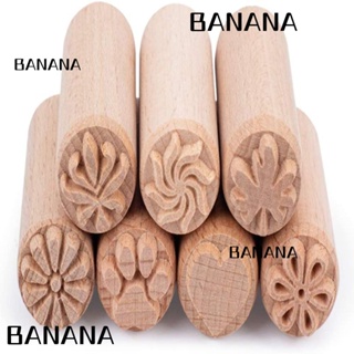 Banana1 แสตมป์ไม้ธรรมชาติ เส้นผ่าศูนย์กลาง 2 ซม. สูง 5 ซม. สําหรับปั๊มกระดาษชําระ เครื่องปั้นดินเผา