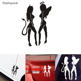 Flashquick รถไวนิลรูปลอกนางฟ้าปีศาจสาวกันน้ําสติกเกอร์ดี