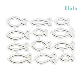 Blala แผ่นแม่แบบ เหล็กคาร์บอน ตัดลายนูน รูปการ์ตูนปลา ขนาดเล็ก DIY สําหรับใช้ในการตัดลายปลา