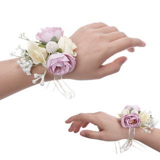ดอกไม้ปลอม สีงาช้าง สีขาว สไตล์ตะวันตก สําหรับเจ้าสาว งานแต่งงาน เต้นรํา