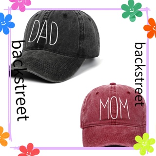 Backstreet หมวกเบสบอล ปักลาย DAD MOM ปรับได้ สไตล์วินเทจ สําหรับผู้ชาย และผู้หญิง