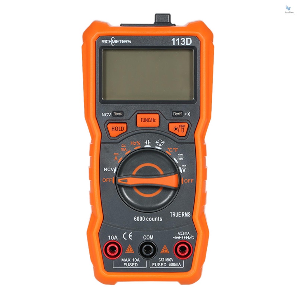 fash-richmeters-rm113d-ncv-มัลติมิเตอร์ดิจิทัล-นับ-6000-ครั้ง-ac-dc-วัดอุณหภูมิแรงดันไฟฟ้าอัตโนมัติ-ไฟแฟลชแบ็คไลท์-หน้าจอขนาดใหญ่-พร้อมตัวดูดแม่เหล็ก