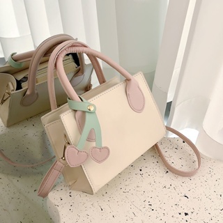 Summer cherry handbag womens 2022 new fashionable girls small square bag with a minority one-shoulder shoulder bag