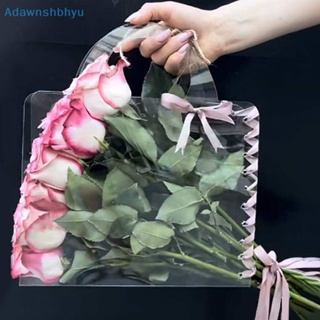 Adhyu กล่องดอกไม้ใส พร้อมหูหิ้ว แบบพกพา สําหรับใส่ของขวัญ งานแต่งงาน ปาร์ตี้ 1 ชิ้น