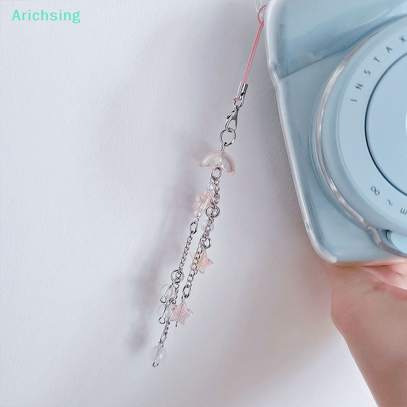 lt-arichsing-gt-จี้ห้อยโทรศัพท์-รูปแมงกะพรุน-ดาวน่ารัก-ประดับพู่-สําหรับตกแต่งกระเป๋าเป้สะพายหลัง-หูฟัง