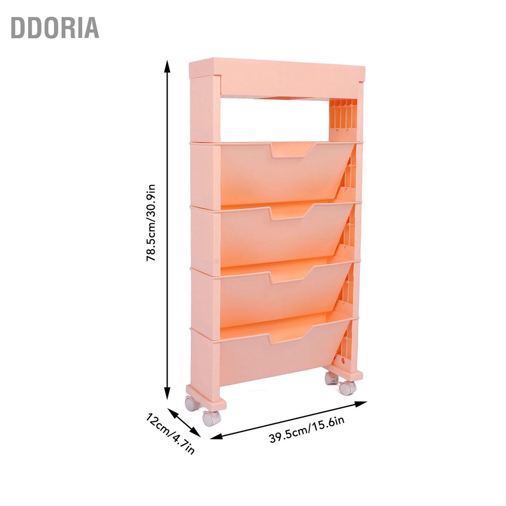 ddoria-ตู้หนังสือเคลื่อนที่อเนกประสงค์หลายชั้นชั้นเก็บหนังสือเคลื่อนย้ายได้ความจุขนาดใหญ่สำหรับห้องนอนในห้องเรียนในร่ม