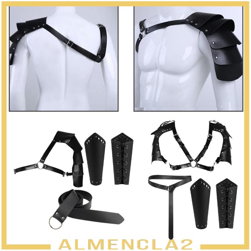 almencla2-ชุดอัศวินยุคกลาง-หนัง-pu-เข็มขัดคาดเอว-เข็มขัดไหล่-และสายรัดข้อมือ-ย้อนยุค-รื่นรมย์-อัศวินทหาร-เครื่องแต่งกายผู้ใหญ่