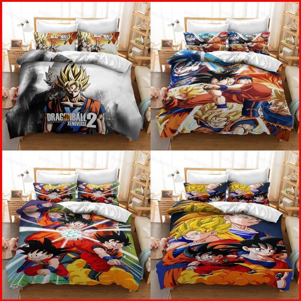 fash-dragon-ball-super-3in1-ชุดเครื่องนอน-ผ้าปูที่นอน-ผ้าห่ม-ผ้านวม-บ้าน-ห้องนอน-ล้างทําความสะอาดได้-สะดวกสบาย-หอพัก-สูทป๊อป