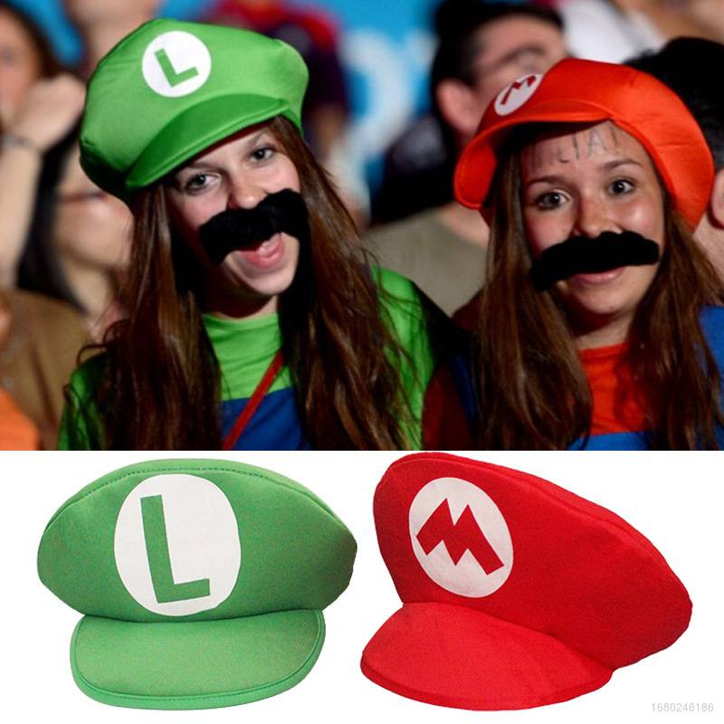 หมวกคอสเพลย์-super-mario-bros-mario-luigi-น่ารัก-สีแดง-สีเขียว-สําหรับผู้ใหญ่-เด็ก-พร็อพปาร์ตี้ฮาโลวีน