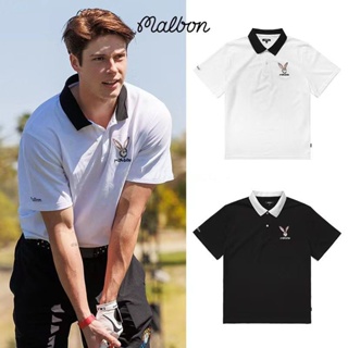 Malbon Golf เสื้อยืดโปโล แขนสั้น ลําลอง ดูดซับเหงื่อ ระบายอากาศ เหมาะกับฤดูร้อน สําหรับผู้ชาย 2023 DF5Z