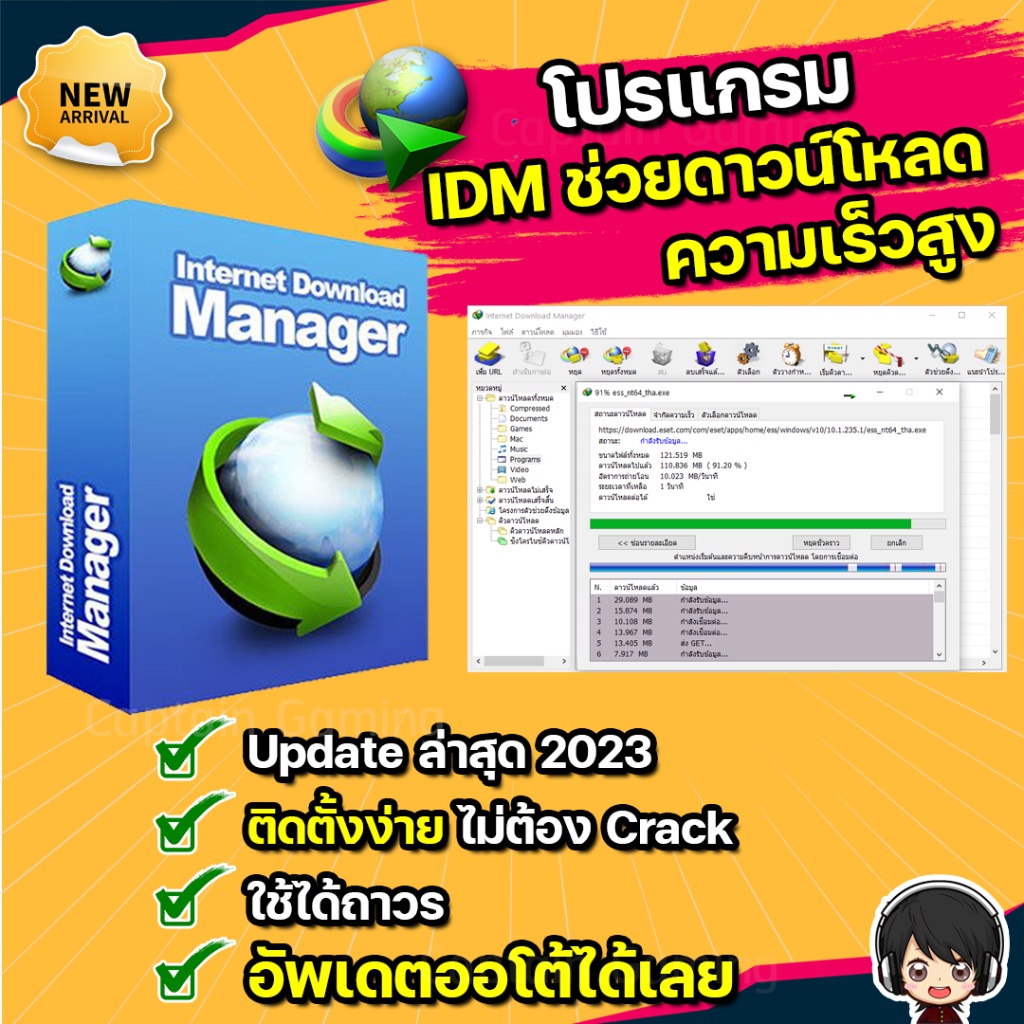 ราคาและรีวิวโปรแกรม Internet Download Manager IDM  ส่งฟรี....