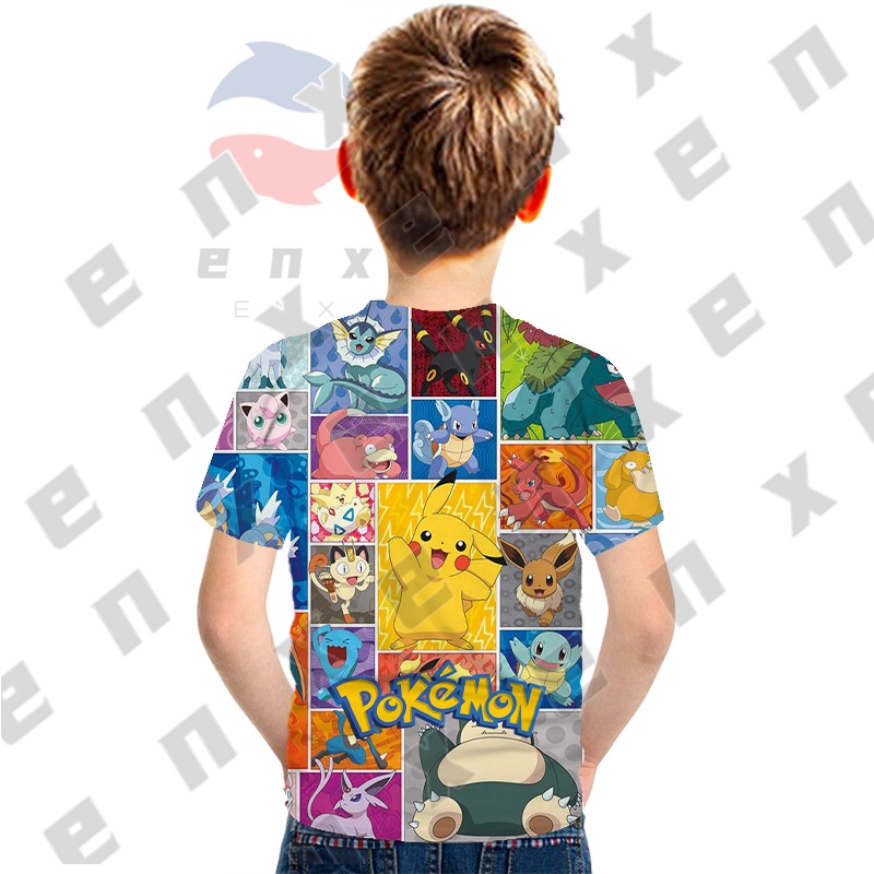 เสื้อยืดแขนสั้น-พิมพ์ลายโปเกม่อน-ปิกาจู-3-มิติ-แฟชั่นฤดูร้อน-สําหรับเด็กผู้ชาย-และเด็กผู้หญิง