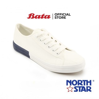 Bata บาจา ยี่ห้อ North Star รองเท้าผ้าใบแบบผูกเชือก รองเท้าผ้าใบแฟชั่น สนีกเกอร์ สำหรับผู้ชาย สีขาว รหัส 8201067