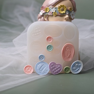 แม่พิมพ์ซิลิโคนเรซิ่น รูปปุ่มเทียนน่ารัก สําหรับทําเทียน แฮนด์เมด DIY