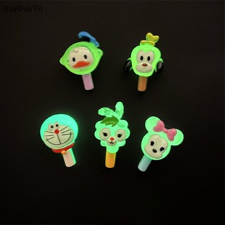 Daydayto จี้เรซิ่นเรืองแสงในที่มืด รูปการ์ตูน ขนาดเล็ก Diy สําหรับทําเครื่องประดับ งานฝีมือ 5 ชิ้น