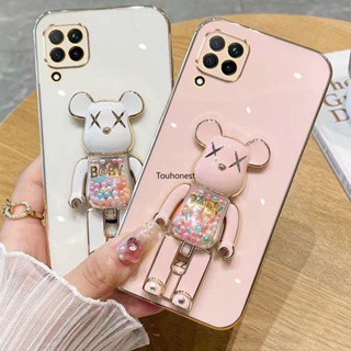 เคส OPPO A92S เคส OPPO Reno4 Z Cover OPPO Reno4 F เคส OPPO Reno4 Lite Case OPPO A93 เคส OPPO A93S F17 Pro Case เคสโทรศัพท์มือถือ ซิลิโคนนิ่ม ลายการ์ตูนหมีน่ารัก พร้อมขาตั้ง สําหรับ