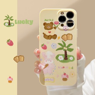 เคสซิลิโคน tpu ลายหมีน่ารัก สําหรับ iphone 11 12 13 14 pro max