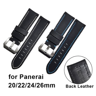 สายนาฬิกาข้อมือ ผ้าแคนวาส หนังแท้ แบบเปลี่ยน สําหรับ Panerai Watchband 20 มม. 22 มม. 24 มม. 26 มม.