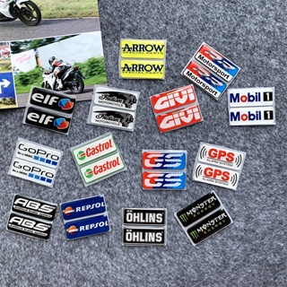 สติกเกอร์เรซินเจล ABS ลาย ARROW Gopro Castrol Repsol OHLINS Mobil Monster 3D สําหรับติดตกแต่งรถจักรยานยนต์ 1 คู่