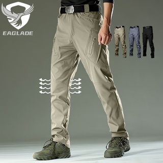 Eaglade กางเกงคาร์โก้ยุทธวิธี สําหรับผู้ชาย สีกากี กันน้ํา IX9Stretch