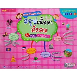 Bundanjai (หนังสือคู่มือเรียนสอบ) Social Studies Map สรุปเนื้อหาสังคม สั้น กระชับ อ่านเข้าใจง่าย ระดับประถมปลาย ป.4-5-6